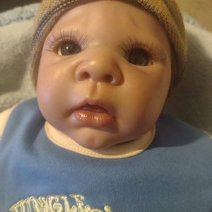 Reborn baby boy doll Eric Adrie Stoete vinyl lifelike runny nose newborn awake